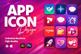 design a modern app icon for ios and android