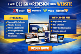 design website x5 mobirise wegicwegic webnode website redesign