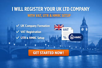 register your UK ltd company with vat, utr and hmrc setup