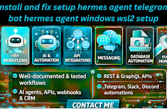 install and fix setup hermes agent telegram bot hermes agent windows wsl2 setup