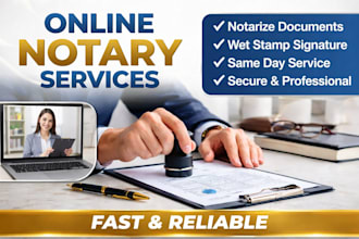 do online notary services, notarize document with wet stamp signature quickly
