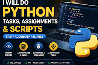 do python tasks, assignments and scripts