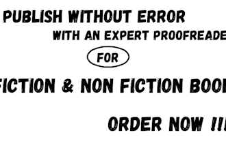 proofread fiction and nonfiction book or ebook