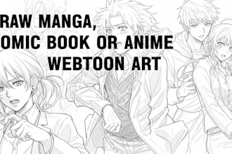 draw manga comic book illustration or anime webtoon nsfw art