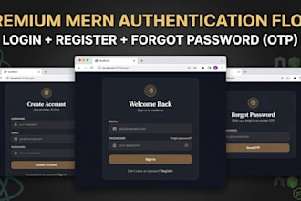 develop a compleate mern auth system with jwt otp and protected routes
