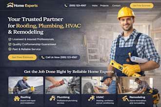 build roofing company plumbing company hvac website electrician remodeling site