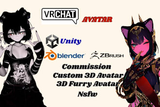 do vrchat avatar furry vrc character booth avatar nsfw facial unity vrm vtuber