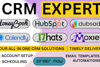 setup honeybook crm dubsado 17hats hubspot workflow automaton moxie crm calendly