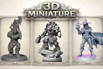 create 3d miniature 3d figurine warhammer dnd stl character for 3d printing