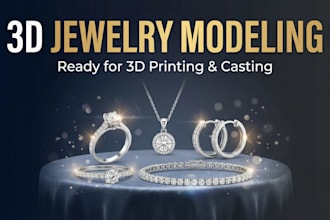 do high quality 3d jewelry modeling for ring pendant matrixgold lostwax 3d print