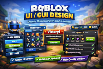 create roblox ui and gui design for your game