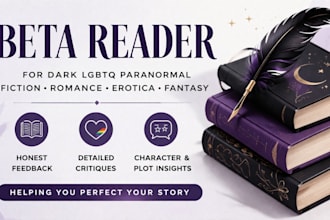 beta read dark lgbtq paranormal fiction romance erotica fantasy book reader