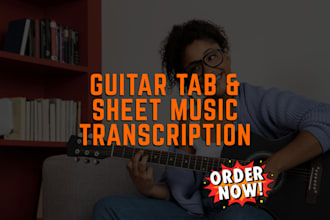 write guitar tabs from audio with correct chords and rhythm