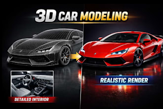 do photorealistic 3d car modeling, 3d vehicle design  rendering in blender