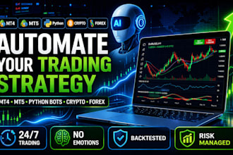 automate your trading bot strategy for you, mt4, mt5, api, python, pinescript