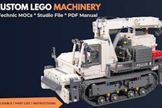 design custom 3d lego ship car machinery moc with bricklink manual and part list