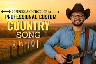 compose and produce a professional custom country song