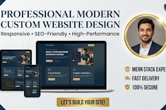 custom website as full stack website developer, website development