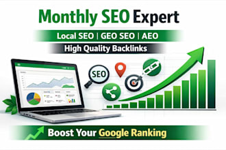 local SEO, monthly website GEO, aeo, offpage backlinks building for ai rank
