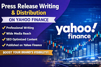 do press release distribution and writing on yahoo finance