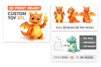design cute 3d toy characters for 3d printing