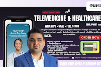 create medical app, ios and android telehealth app, hospital app and admin panel
