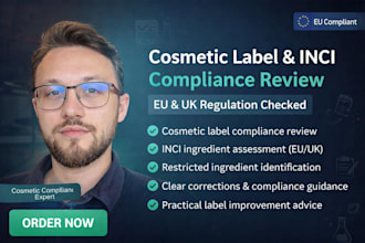 review cosmetic label compliance, inci ingredients, safety regulations