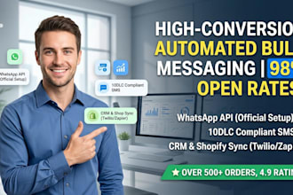 setup bulk sms whatsapp api  automation and marketing campaign saas
