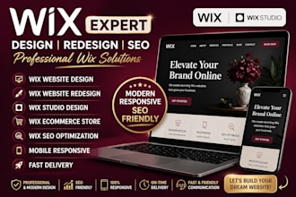 redesign wix website, wix studio website, wix seo and mobile responsive w