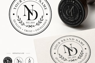 design digital seal, rubber stamp, logo in any shape