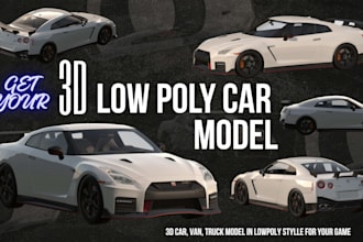 create low poly car, van, truck model for games, roblox, unity or unreal engine