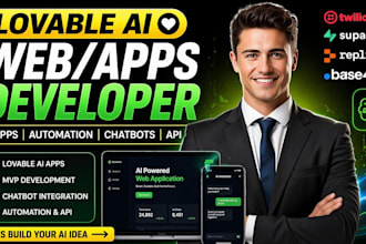 build a custom lovable ai website app with automation, chatbot development