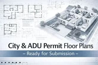 do city permit architecture for adu floor plan deck patio shep mep approval