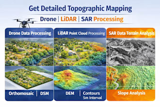 process drone lidar and sar data for topographic mapping and terrain analysis