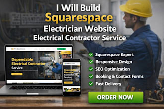 build squarespace electrician website electrical contractor service website