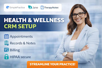 setup health and wellness CRM on practice simpleppractice jane app charm ehr emr