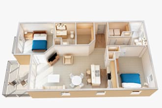 3d architectural isometric apartment floor plans furniture visualization