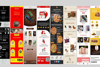 email  design for ecommerce and resturants in figma, klaviyo