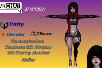 create vrchat avatar commission, anime vrc avatar vr character furry avatar