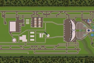 create 2d airport layout, runway plan, terminal floor plan design, taxiway plan