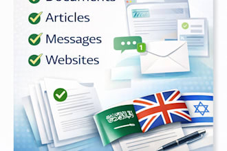 translate arabic english and hebrew manually and profession
