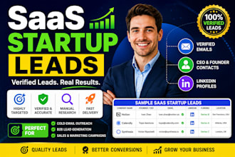 generate verified saas startup leads with CEO emails, funding data and linkedin