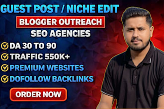 do blogger outreach and manual link building via guest post for SEO agencies