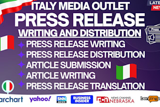 do italy business press release writing and publication on italy media outlets