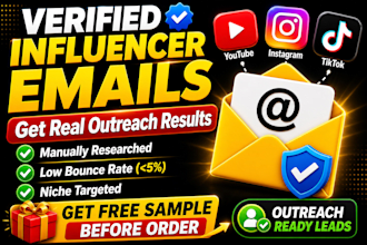 provide verified influencer emails for outreach and brand collaborations