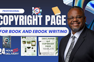 write copyright page for book, ebook writing, book description