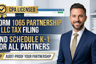be your cpa to file form 1065 and schedule k1 for llc partnership