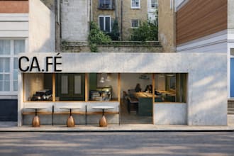 design modern coffee shop interior and commercial space