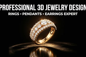 do a professional 3d jewelry design for rings, pendants, and 3d printing