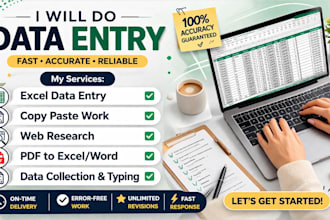 do fast and accurate data entry copy paste PDF to word excel and web reasearch